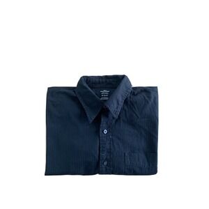 Dockers Mens Medium 15/15.5 Black Button Up‎ Long Sleeve Casual Shirt No Wrink